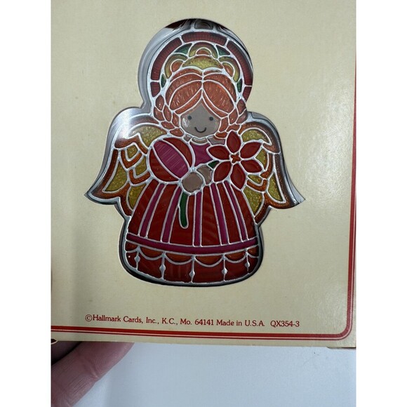 VINTAGE HALLMARK 1978 TIFFANY CLASSICS ACRYLIC ANGEL ORNAMENT New In Box - Picture 3 of 6